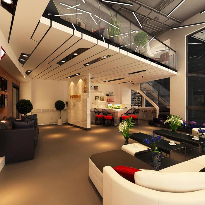 loft風格辦公室裝修前廳效果圖